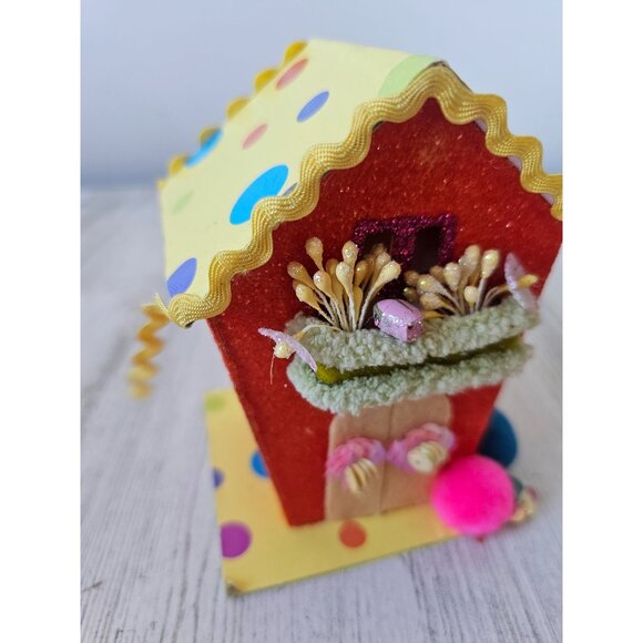 Katherine's collection Orange spring birdhouse glitter unique cardboard Easter - Picture 7 of 9